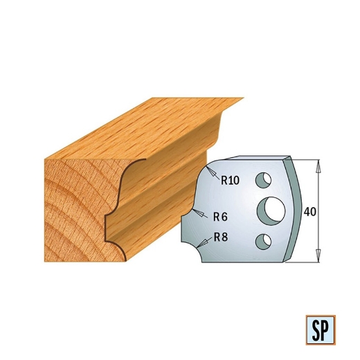Afbeeldingen van CMT Profielmes voor profielfreeskop voor hard- en zacht hout I=40x4mm, 2 stuks - 690064