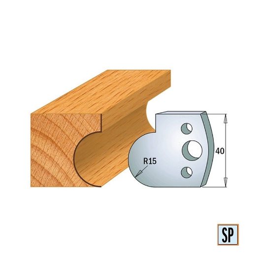 Afbeeldingen van CMT Profielmes voor profielfreeskop voor hard- en zacht hout I=40x4mm, 2 stuks - 690065