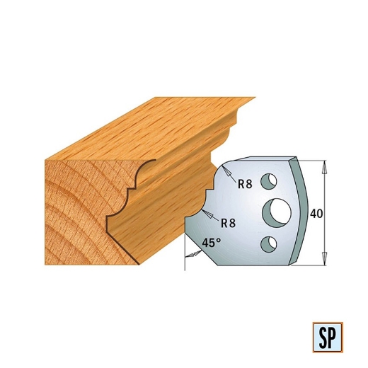 CMT Profielmes voor profielfreeskop voor hard- en zacht hout I=40x4mm, 2 stuks - 690073