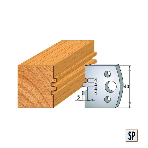 CMT Profielmes voor profielfreeskop voor hard- en zacht hout I=40x4mm, 2 stuks - 690075