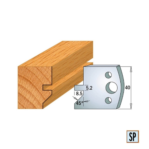 CMT Profielmes voor profielfreeskop voor hard- en zacht hout I=40x4mm, 2 stuks - 690084