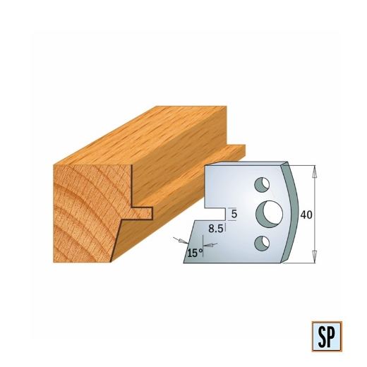 CMT Profielmes voor profielfreeskop voor hard- en zacht hout I=40x4mm, 2 stuks - 690085