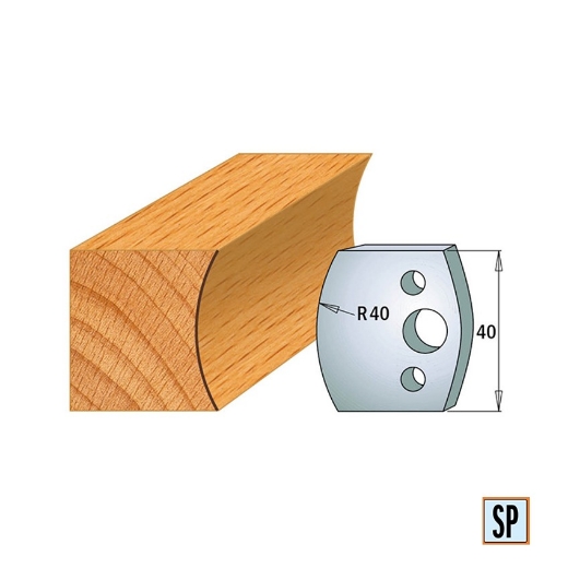 Afbeeldingen van CMT Profielmes voor profielfreeskop voor hard- en zacht hout I=40x4mm, 2 stuks - 690087