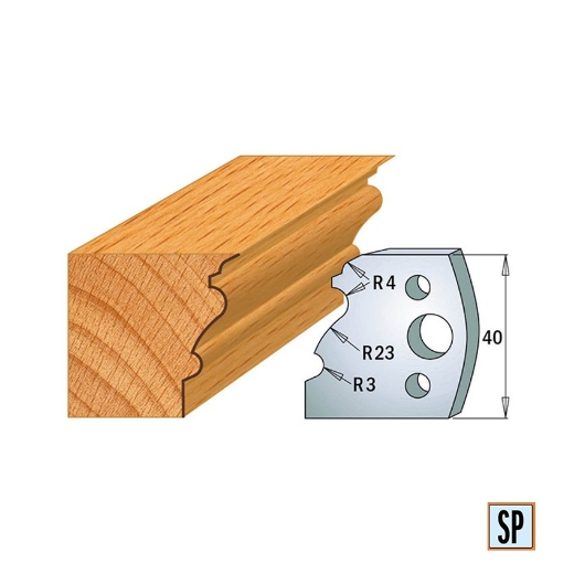 Afbeeldingen van CMT Profielmes voor profielfreeskop voor hard- en zacht hout I=40x4mm, 2 stuks - 690103