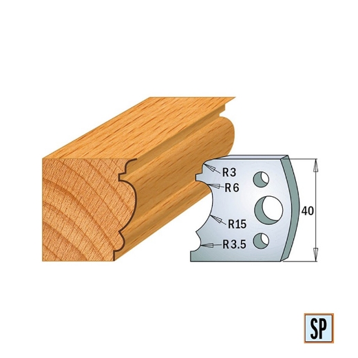 CMT Profielmes voor profielfreeskop voor hard- en zacht hout I=40x4mm, 2 stuks - 690104