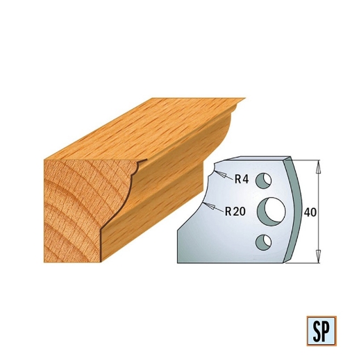 CMT Profielmes voor profielfreeskop voor hard- en zacht hout I=40x4mm, 2 stuks - 690109