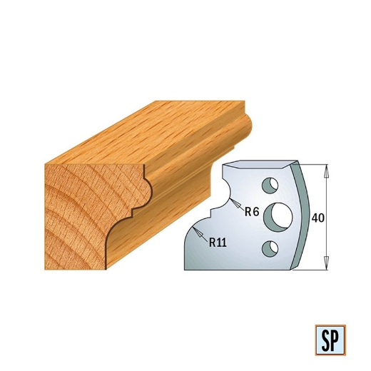Afbeeldingen van CMT Profielmes voor profielfreeskop voor hard- en zacht hout I=40x4mm, 2 stuks - 690111