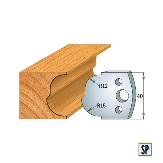 Afbeeldingen van CMT Profielmes voor profielfreeskop voor hard- en zacht hout I=40x4mm, 2 stuks - 690115