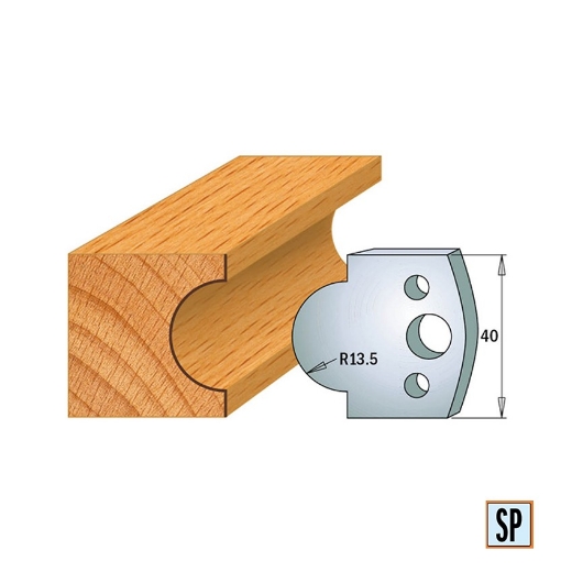 Afbeeldingen van CMT Profielmes voor profielfreeskop voor hard- en zacht hout I=40x4mm, 2 stuks - 690118