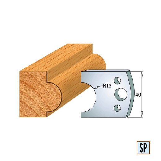 Afbeeldingen van CMT Profielmes voor profielfreeskop voor hard- en zacht hout I=40x4mm, 2 stuks - 690119