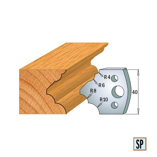 Afbeeldingen van CMT Profielmes voor profielfreeskop voor hard- en zacht hout I=40x4mm, 2 stuks - 690126