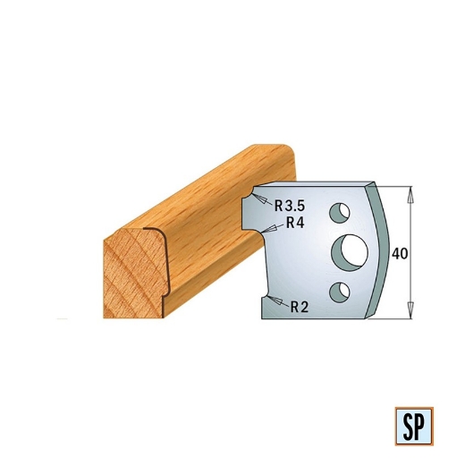 CMT Profielmes voor profielfreeskop voor hard- en zacht hout I=40x4mm, 2 stuks - 690130