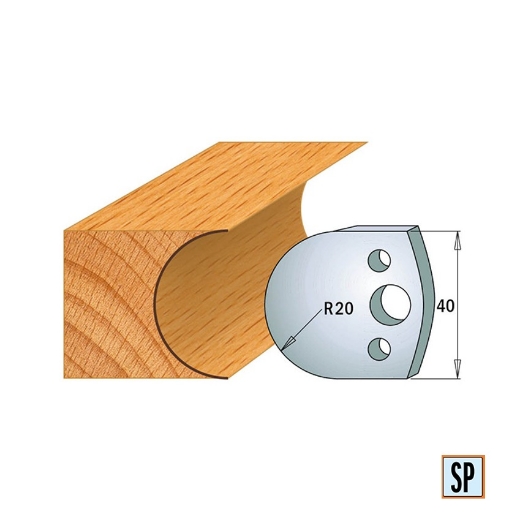 CMT Profielmes voor profielfreeskop voor hard- en zacht hout I=40x4mm, 2 stuks - 690131