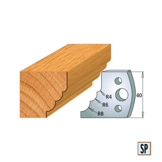 Afbeeldingen van CMT Profielmes voor profielfreeskop voor hard- en zacht hout I=40x4mm, 2 stuks - 690132