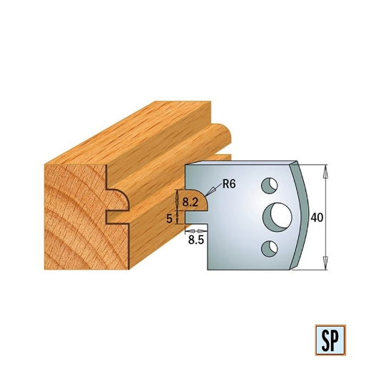 CMT Profielmes voor profielfreeskop voor hard- en zacht hout I=40x4mm, 2 stuks - 690134