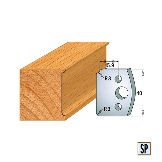 Afbeeldingen van CMT Profielmes voor profielfreeskop voor hard- en zacht hout I=40x4mm, 2 stuks - 690170