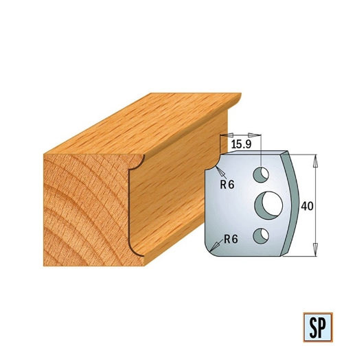 CMT Profielmes voor profielfreeskop voor hard- en zacht hout I=40x4mm, 2 stuks - 690173