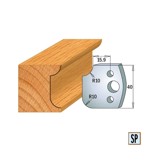 CMT Profielmes voor profielfreeskop voor hard- en zacht hout I=40x4mm, 2 stuks - 690175