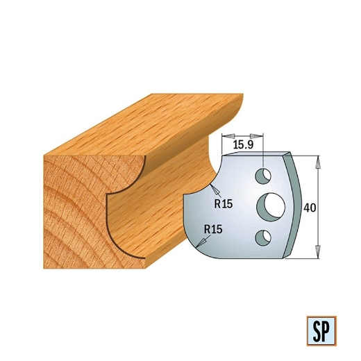 CMT Profielmes voor profielfreeskop voor hard- en zacht hout I=40x4mm, 2 stuks - 690177