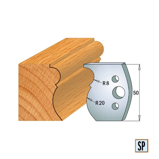 CMT Profielmes voor profielfreeskop voor hard- en zacht hout I=50x4mm, 2 stuks - 690502