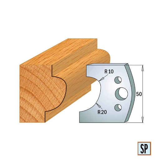 CMT Profielmes voor profielfreeskop voor hard- en zacht hout I=50x4mm, 2 stuks - 690504