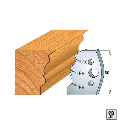 Afbeeldingen van CMT Profielmes voor profielfreeskop voor hard- en zacht hout I=50x4mm, 2 stuks - 690509
