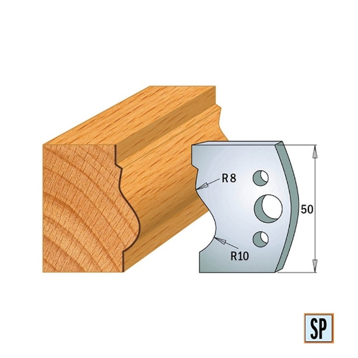CMT Profielmes voor profielfreeskop voor hard- en zacht hout I=50x4mm, 2 stuks - 690510