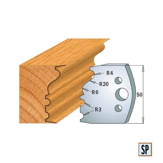 CMT Profielmes voor profielfreeskop voor hard- en zacht hout I=50x4mm, 2 stuks - 690513