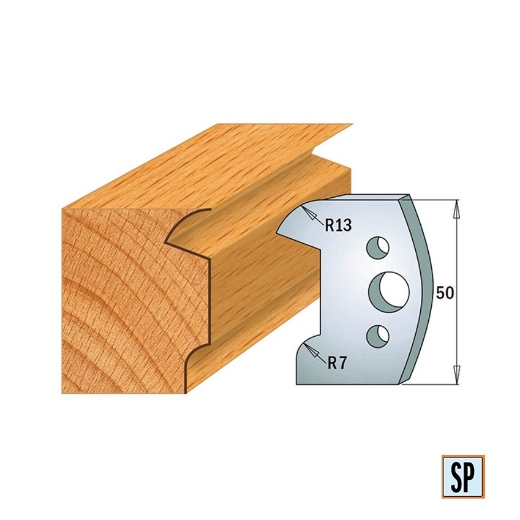 Afbeeldingen van CMT Profielmes voor profielfreeskop voor hard- en zacht hout I=50x4mm, 2 stuks - 690518