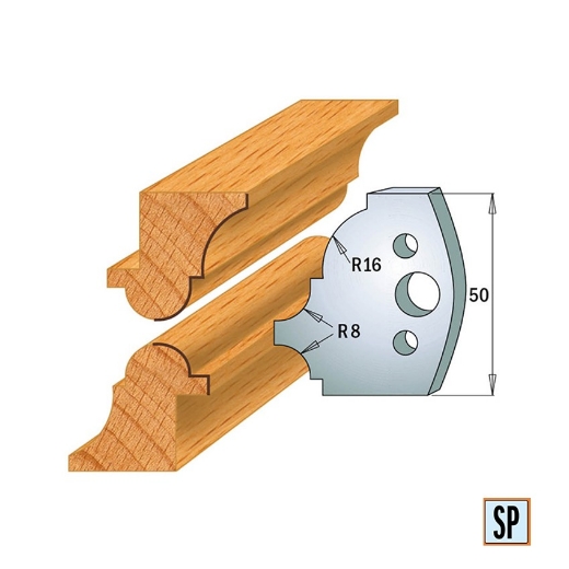 CMT Profielmes voor profielfreeskop voor hard- en zacht hout I=50x4mm, 2 stuks - 690541