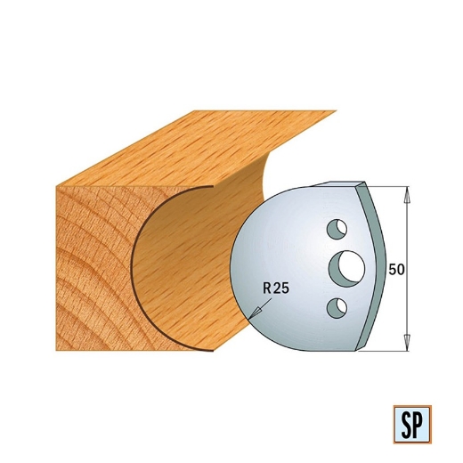 CMT Profielmes voor profielfreeskop voor hard- en zacht hout I=50x4mm, 2 stuks - 690543