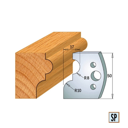 Afbeeldingen van CMT Profielmes voor profielfreeskop voor hard- en zacht hout I=50x4mm, 2 stuks - 690551