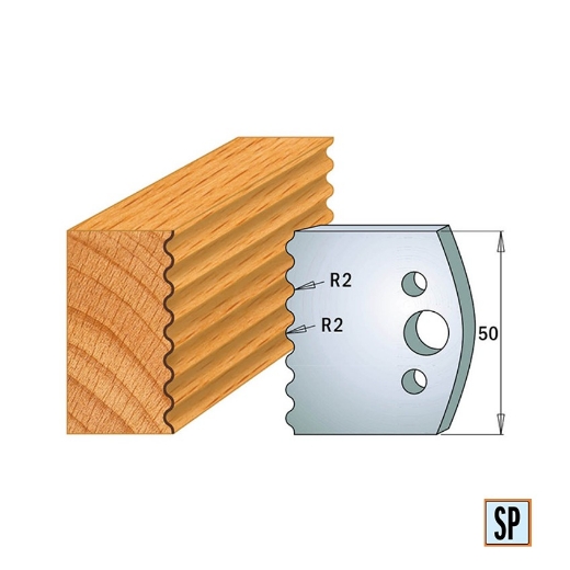 CMT Profielmes voor profielfreeskop voor hard- en zacht hout I=50x4mm, 2 stuks - 690552