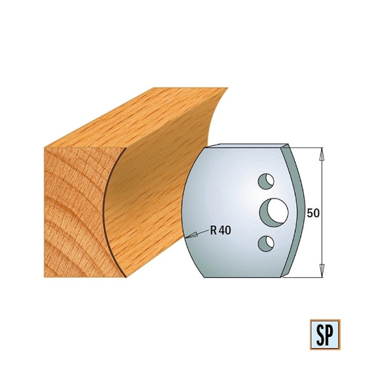 Afbeeldingen van CMT Profielmes voor profielfreeskop voor hard- en zacht hout I=50x4mm, 2 stuks - 690553