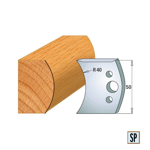 Afbeeldingen van CMT Profielmes voor profielfreeskop voor hard- en zacht hout I=50x4mm, 2 stuks - 690555
