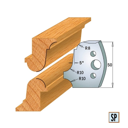 CMT Profielmes voor profielfreeskop voor hard- en zacht hout I=50x4mm, 2 stuks - 690557