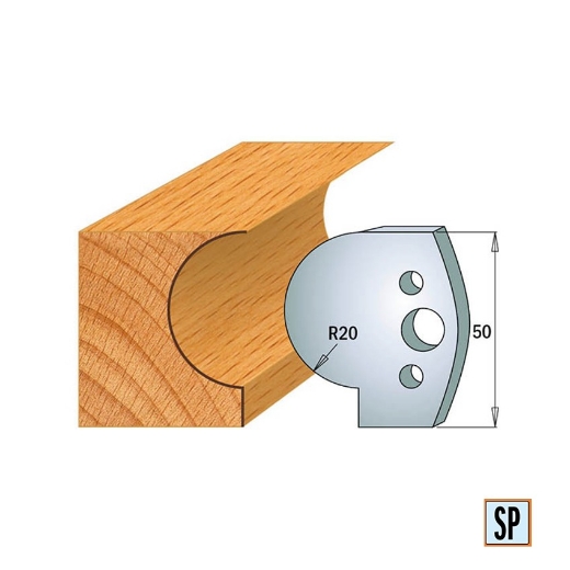 CMT Profielmes voor profielfreeskop voor hard- en zacht hout I=50x4mm, 2 stuks - 690562
