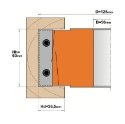 Afbeeldingen van CMT Rabbatfrees D=125mm B=50mm Z4 + V2+2 Hh=60mm HD=26.5mm - 02102.125.06.50