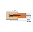 Afbeeldingen van CMT Verstelbare groeffrees D=160mm B=30mm Z2+2 + V2+2 Hh=8-15.5mm HD=32mm - 02105.160.08.30