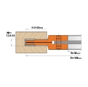 Afbeeldingen van CMT Verstelbare groeffrees D=160mm B=30mm Z2+2 + V2+2 Hh=12.6-24mm HD=32mm - 02105.160.12.30