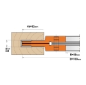 Afbeeldingen van CMT Verstelbare groeffrees D=160mm B=30mm Z2+2 + V2+2 Hh=4-8mm HD=32mm - 02107.160.04.30