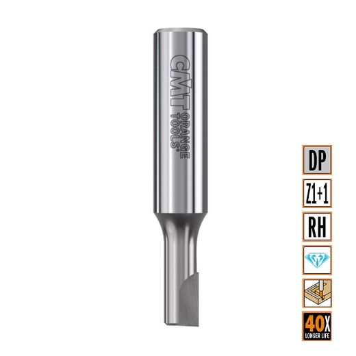 Afbeeldingen van CMT Diamant frees met scherende snij-plaketten D=10mm I=22mm S=12mm L=75mm Z1 DP - 141.101.61