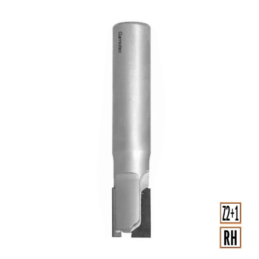 Afbeeldingen van CMT Diamantfrees met negatieve en positieve snij-plakket D=12mm I=15mm S=12mm L=66mm Z2+1 PCD H 3.5mm RH - 141.425.61