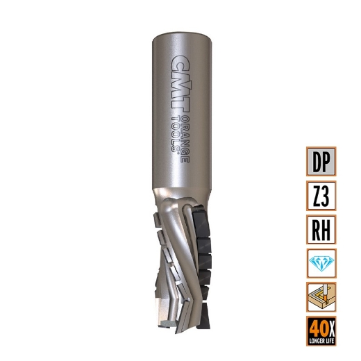 Afbeeldingen van CMT Diamant frees met scherende snij-plaketten D=20mm I=40mm S=20mm L=97mm Z3 (18 DP+1 HW) NEG DP - 143.203.61