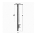 Afbeeldingen van CMT Diamantfrees D=8mm I=21mm S=8x50mm L=80mm Z1+1 (2 PCD+1 HM) PCD H 2.5mm RH - 140.080.61