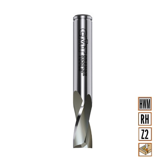 Afbeeldingen van CMT Spiraalfrees voor aluminium & PVC met positive snijhoek D=16x25mm L=82mm S=16mm Z2 HWM - 186.160.11