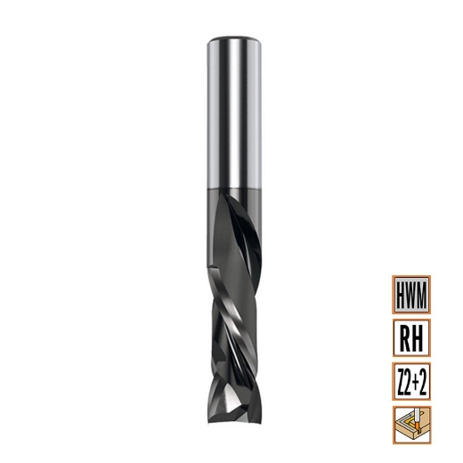 Afbeeldingen van CMT Positieve & negatieve spiraalfrees D=8x35mm L=80mm S=8mm Z2+2 Chrome Coating DLCS HWM - 190.081.41.Z2