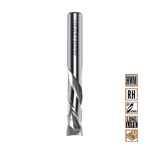 Afbeeldingen van CMT Positieve & negatieve spiraalfrees D=10x42mm L=90mm S=10mm Z2 HWM - 190.101.11