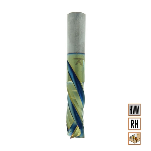 Afbeeldingen van CMT Positieve & negatieve spiraalfrees D=10x35mm L=80mm S=10mm Z3+3 Chrome Coating DLCS HWM - 190.101.43