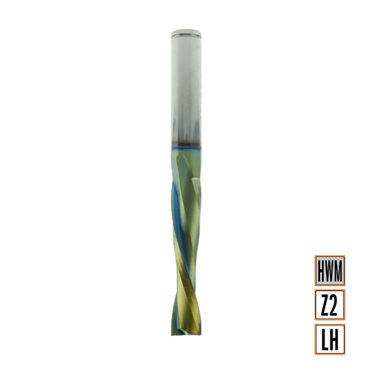 Afbeeldingen van CMT Positieve spiraalfrees D=12.7x65mm L=125mm S=12.7mm Z2 LH Chrome Coating DLCS HWM - 191.508.42